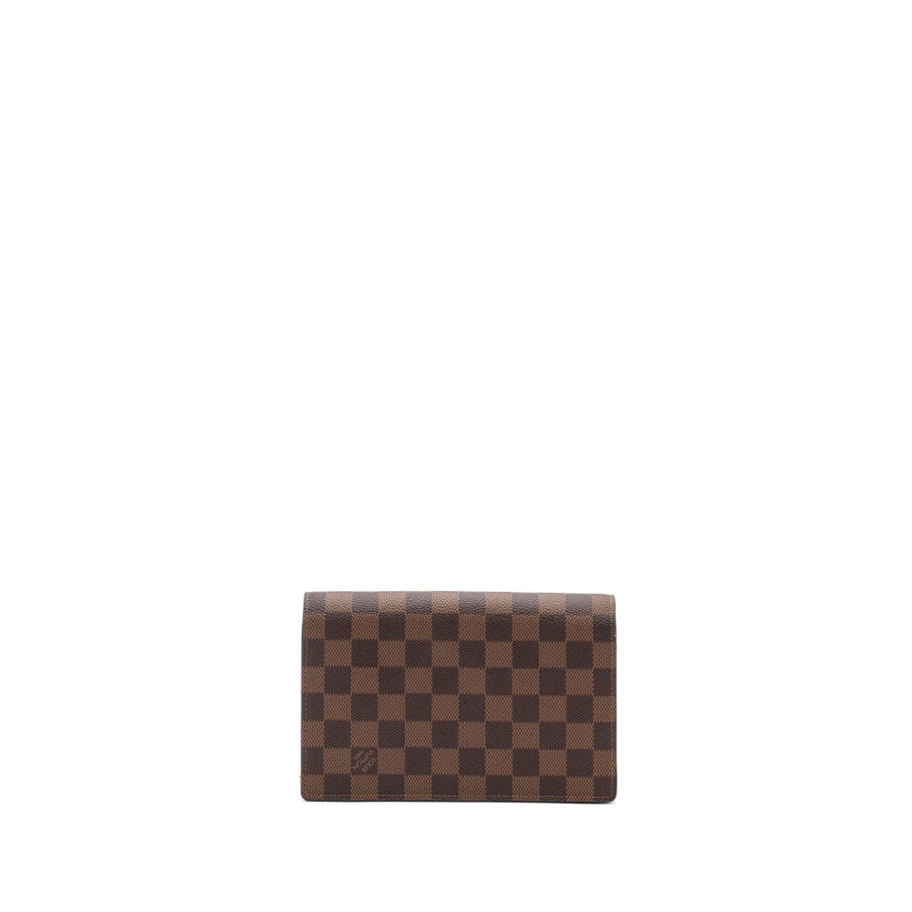 AAA Replica Louis Vuitton LV VAVIN CHAIN WALLET DAMIER EBENE/BLACK GHW (NEW VERSION)