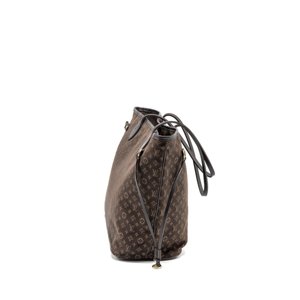 AAA Replica Louis Vuitton LV VINTAGE NEVERFULL MM FABRIC DARK BROWN GHW