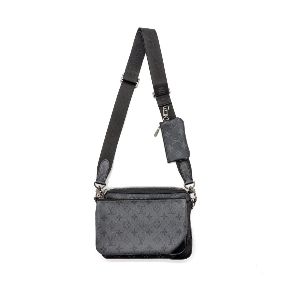 AAA Replica Louis Vuitton LV TRIO MESSENGER BAG MONOGRAM ECLIPSE SHW