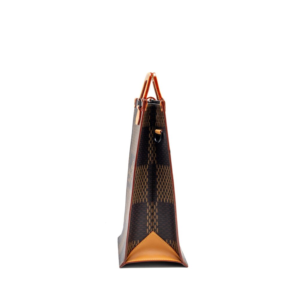 AAA Replica Louis Vuitton LV X NIGO GIANT TOTE DAMIER EBENE MONOGRAM CANVAS BROWN BLACK HARDWARE