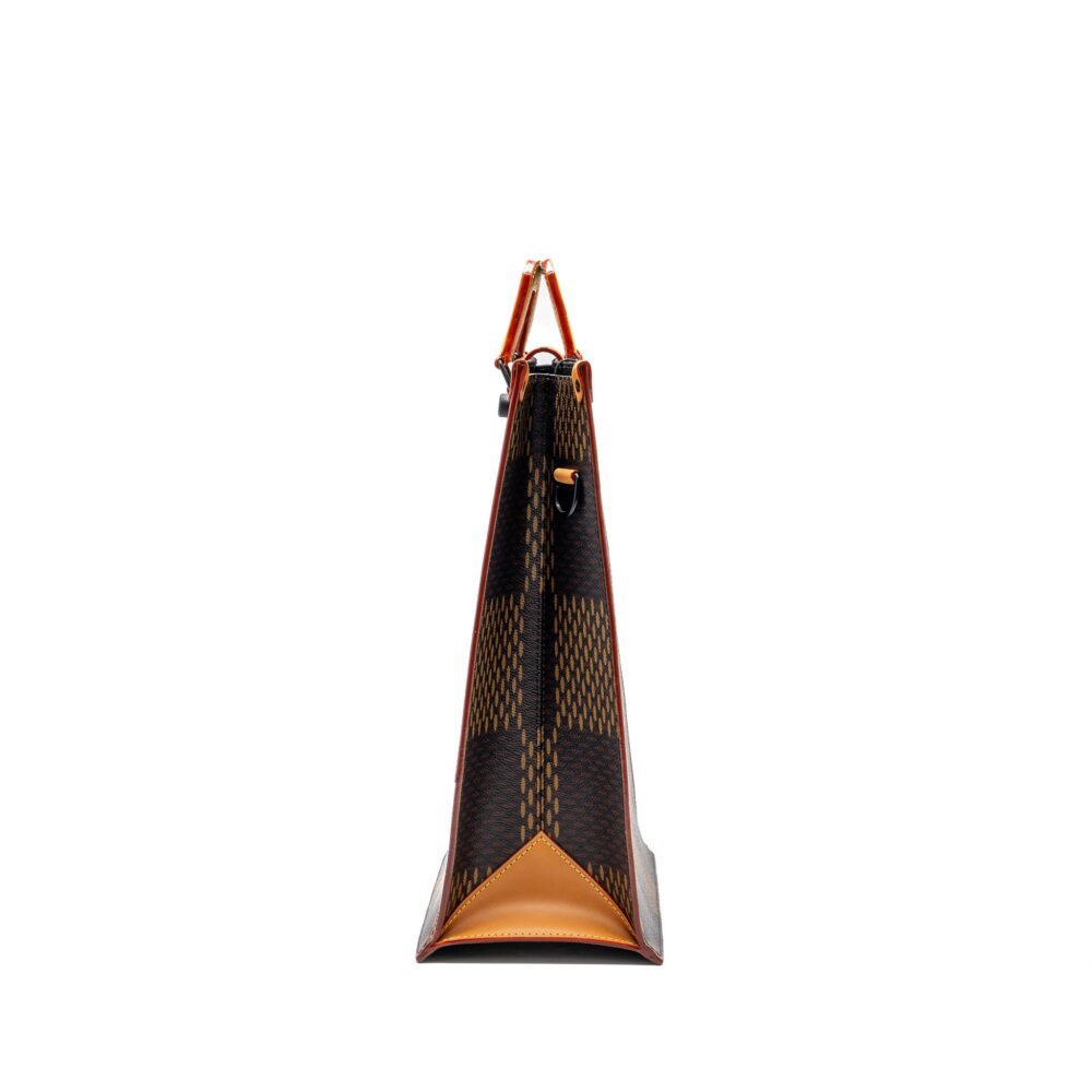 AAA Replica Louis Vuitton LV X NIGO GIANT TOTE DAMIER EBENE MONOGRAM CANVAS BROWN BLACK HARDWARE