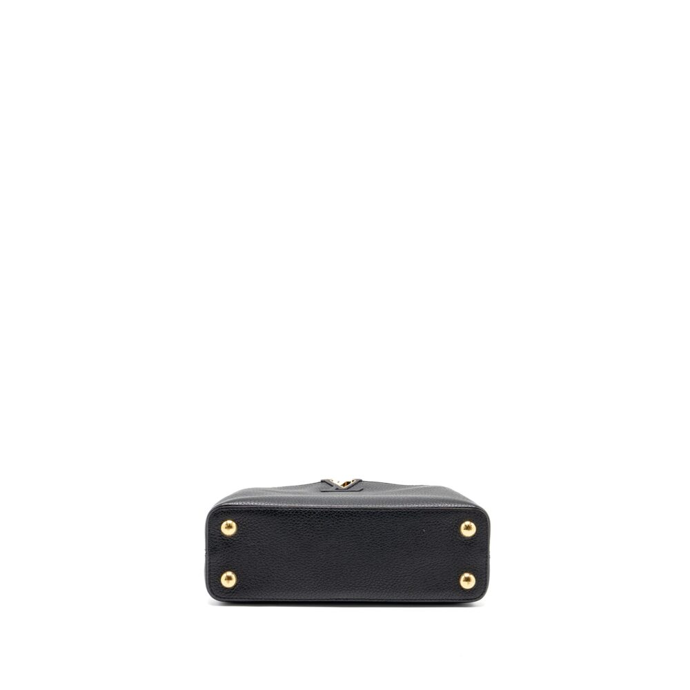 AAA Replica Louis Vuitton LV CAPUCINES BB TAURILLON CALFSKIN BLACK GHW