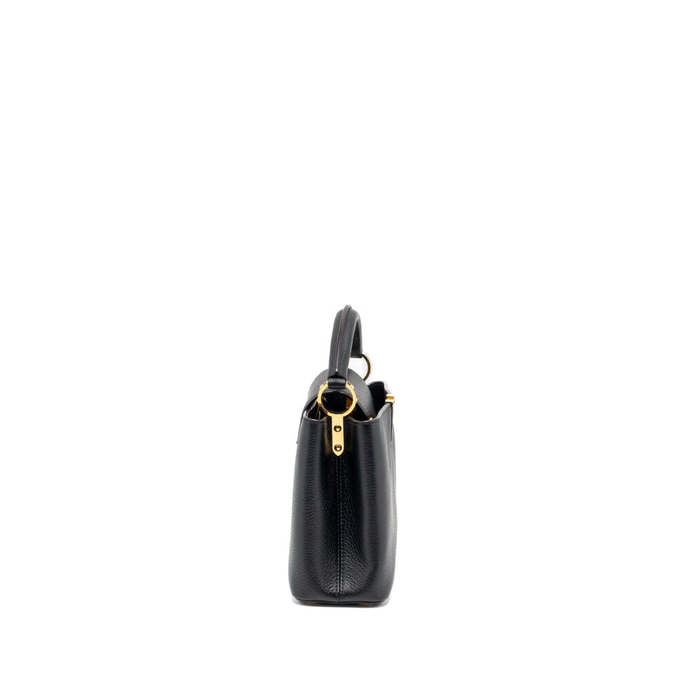 AAA Replica Louis Vuitton LV CAPUCINES BB TAURILLON CALFSKIN BLACK GHW