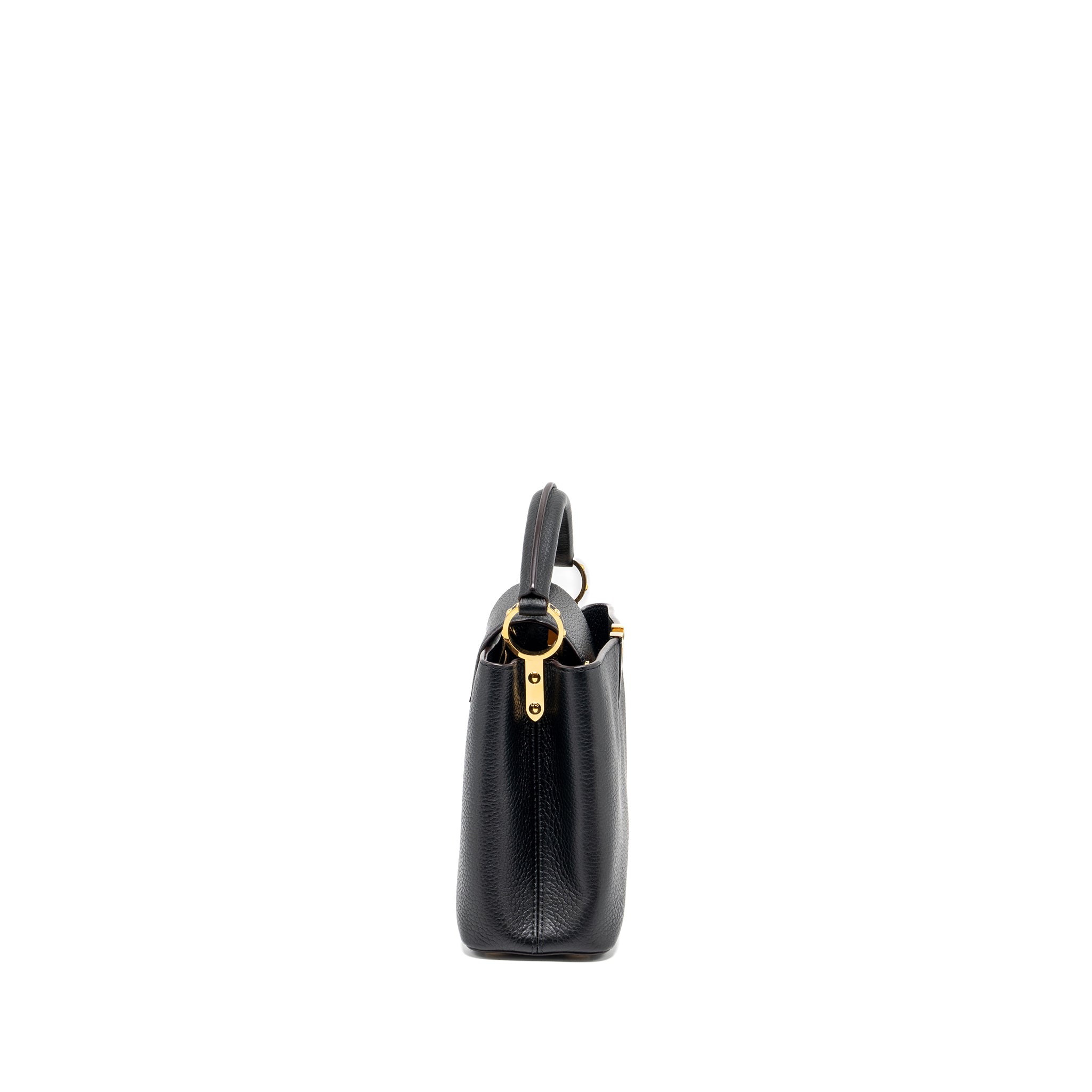 AAA Replica Louis Vuitton LV CAPUCINES BB TAURILLON CALFSKIN BLACK GHW