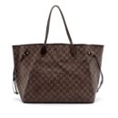 AAA Replica Louis Vuitton LV NEVERFULL DAMIER EBENE GM GHW