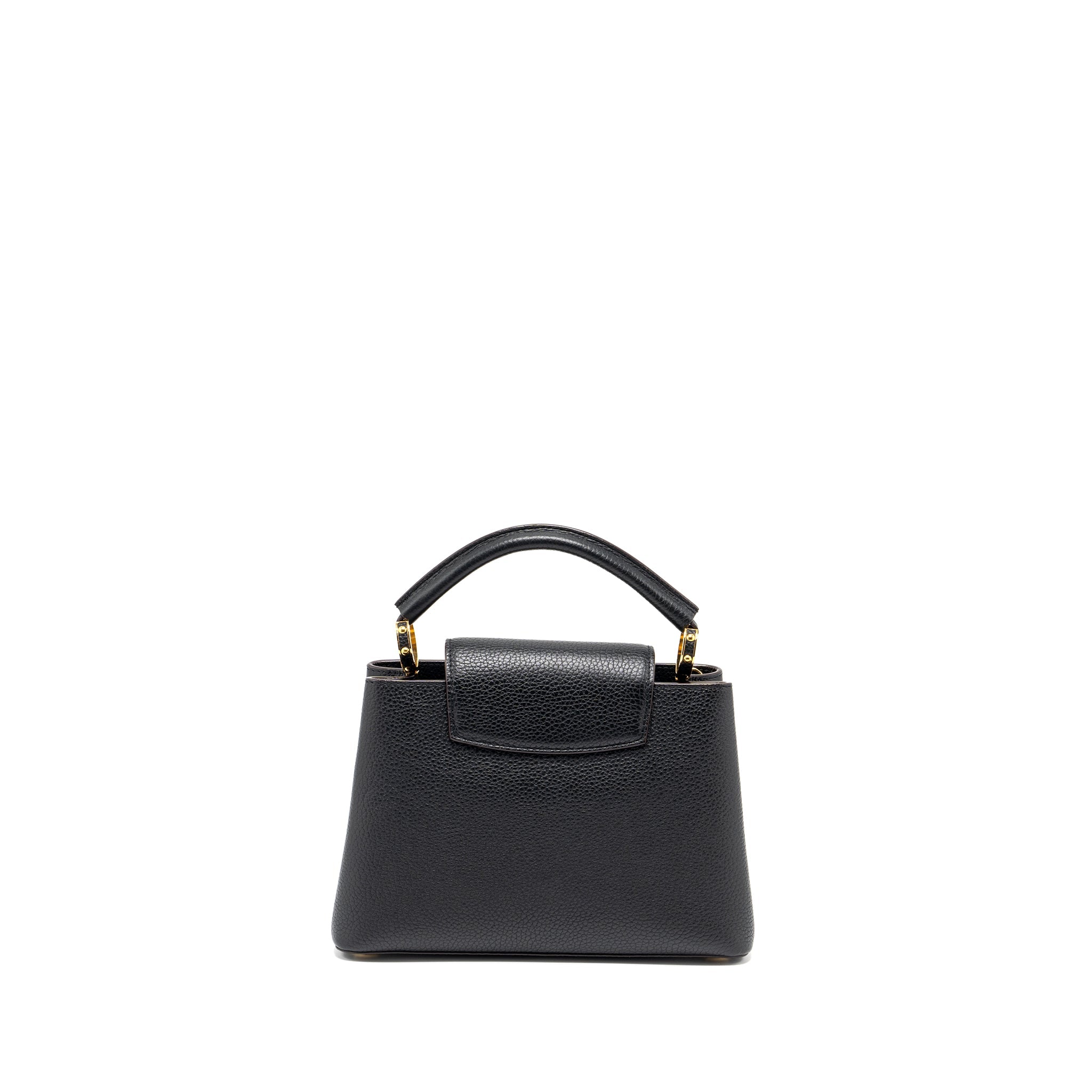 AAA Replica Louis Vuitton LV CAPUCINES BB TAURILLON CALFSKIN BLACK GHW