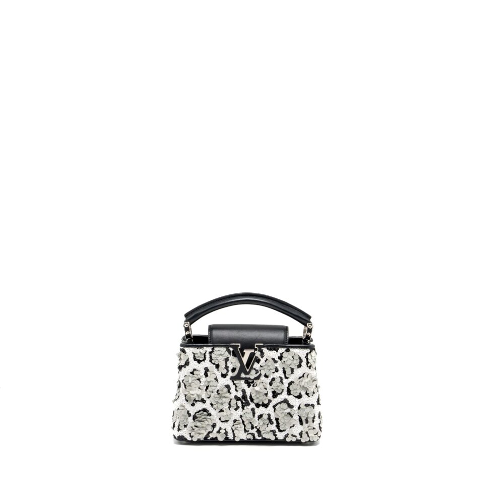 AAA Replica Louis Vuitton LV CAPUCINES MINI LIMITED EDITION SUQUIN / LEATHER MULTICOLOUR BLACK SHW