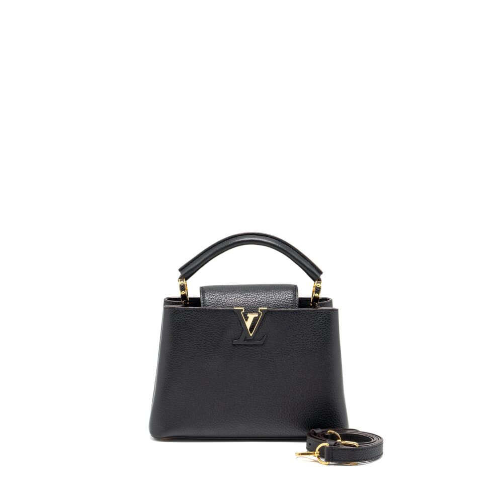 AAA Replica Louis Vuitton LV CAPUCINES BB TAURILLON CALFSKIN BLACK GHW