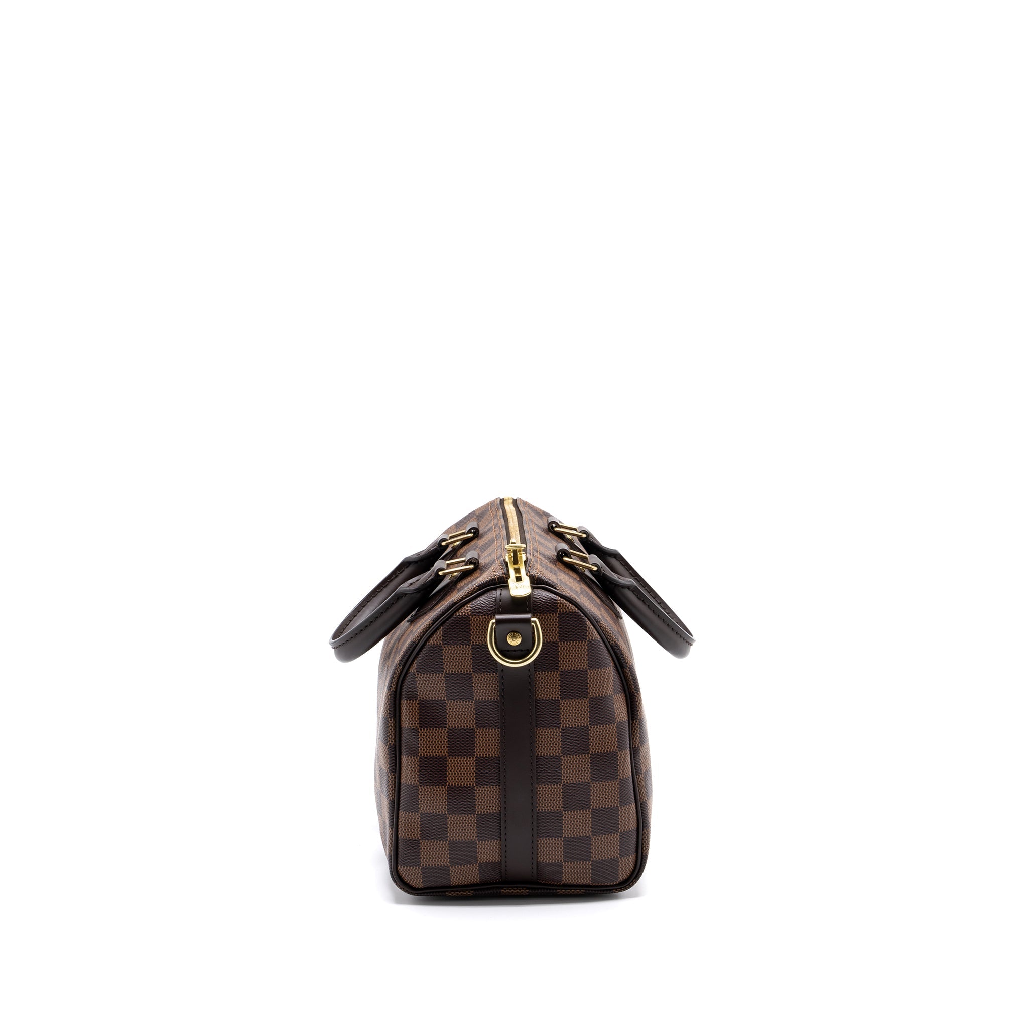 AAA Replica Louis Vuitton LV SPEEDY BANDOULIERE 25 DAMIER EBENE CANVAS GHW(NEW VERSION)