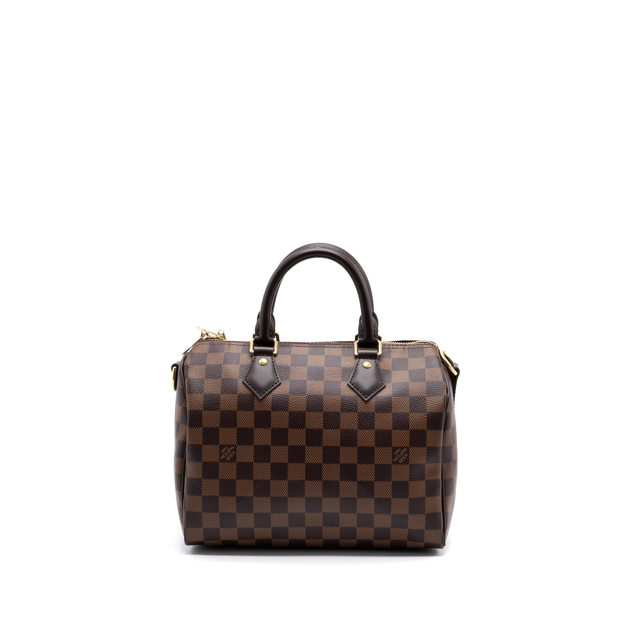 AAA Replica Louis Vuitton LV SPEEDY BANDOULIERE 25 DAMIER EBENE CANVAS GHW(NEW VERSION)