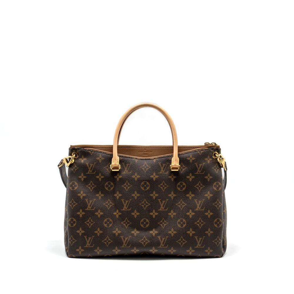 AAA Replica Louis Vuitton LV PALLAS TOTE BAG MONOGRAM CANVAS BROWN GHW