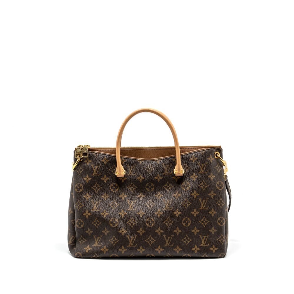 AAA Replica Louis Vuitton LV PALLAS TOTE BAG MONOGRAM CANVAS BROWN GHW