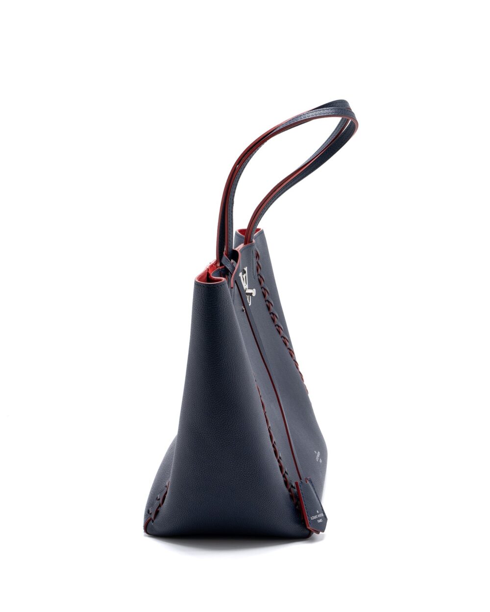AAA Replica Louis Vuitton LV LOCK ME TOTE BAG CALFSKIN NAVY SHW