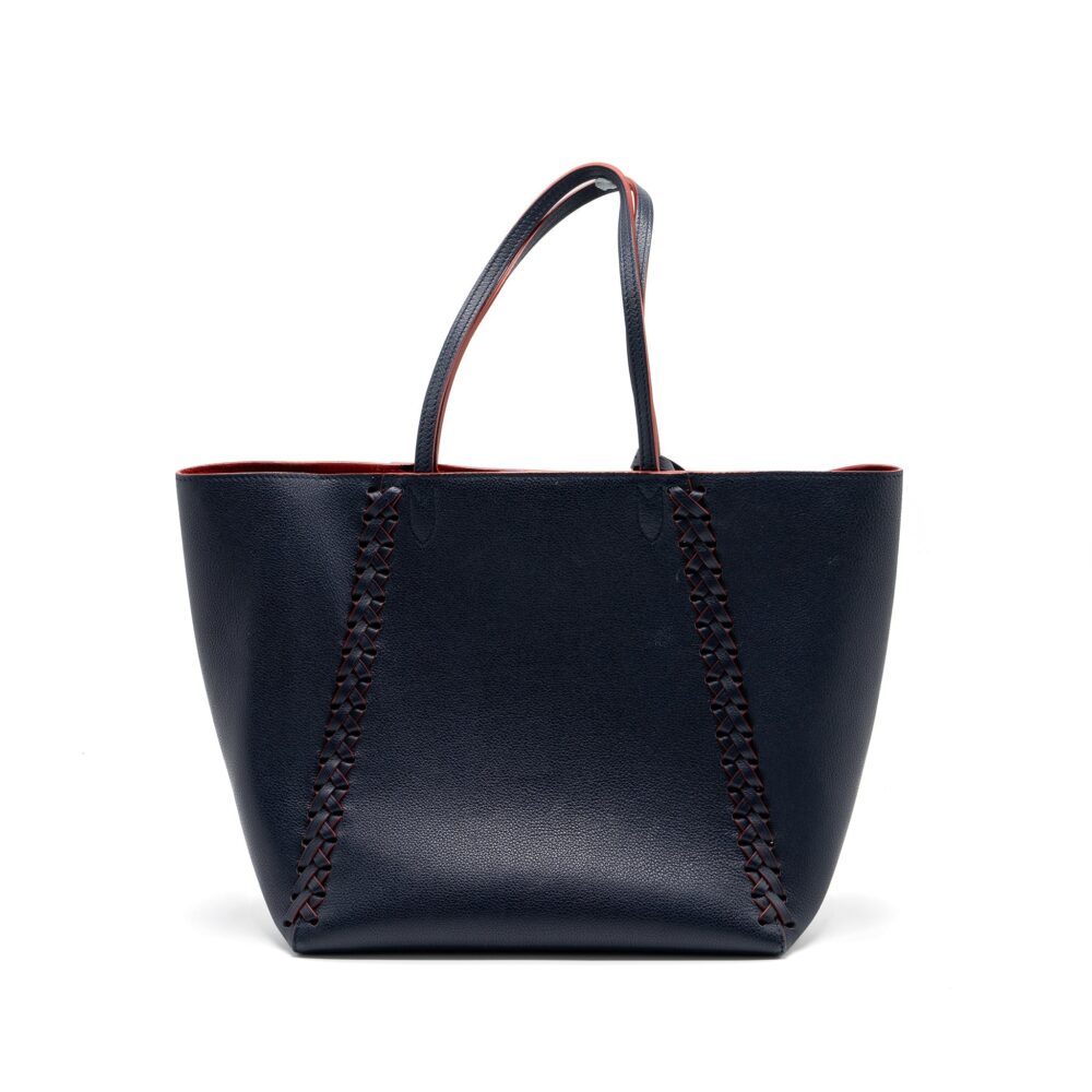 AAA Replica Louis Vuitton LV LOCK ME TOTE BAG CALFSKIN NAVY SHW