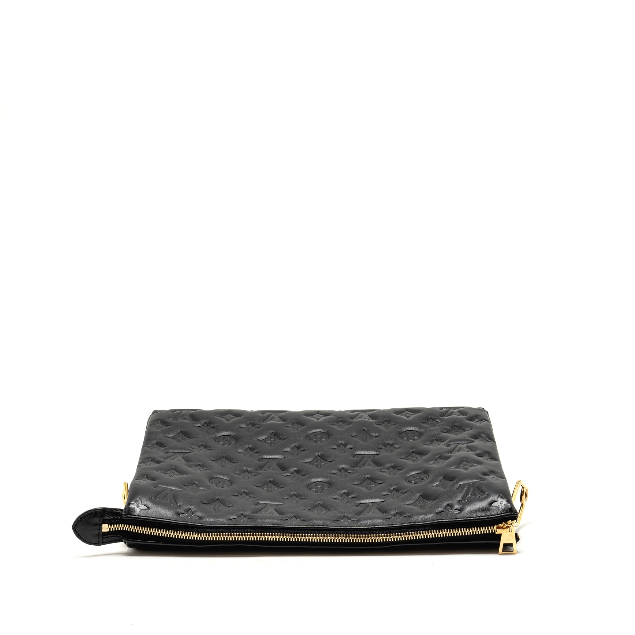 AAA Replica Louis Vuitton LV COUSSIN MM MONOGRAM-EMBOSSED PUFFY LAMBSKIN BLACK GHW