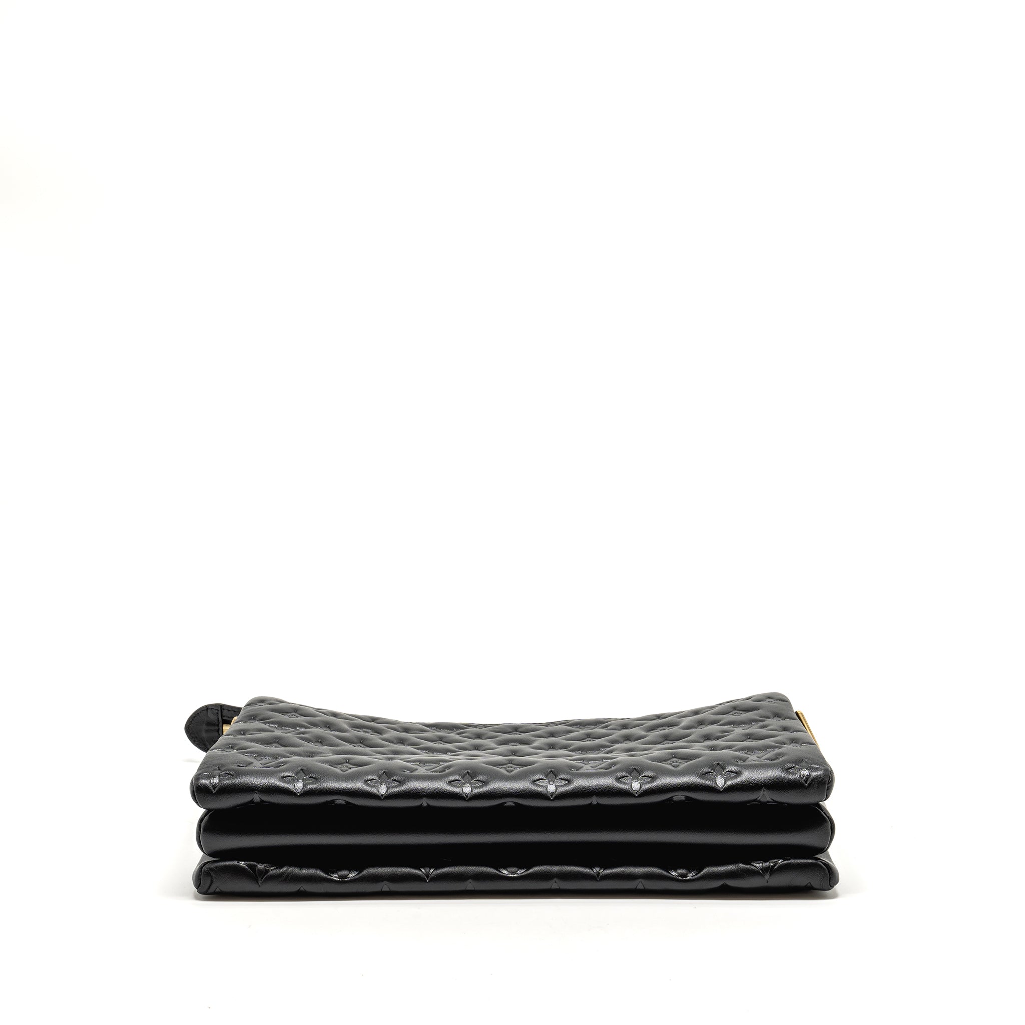 AAA Replica Louis Vuitton LV COUSSIN MM MONOGRAM-EMBOSSED PUFFY LAMBSKIN BLACK GHW