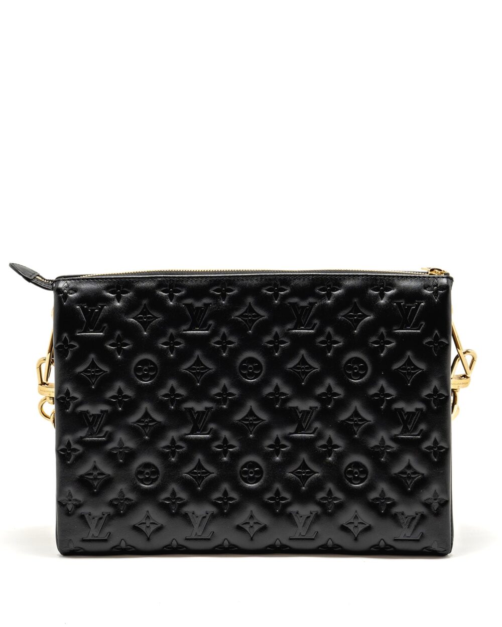AAA Replica Louis Vuitton LV COUSSIN MM MONOGRAM-EMBOSSED PUFFY LAMBSKIN BLACK GHW