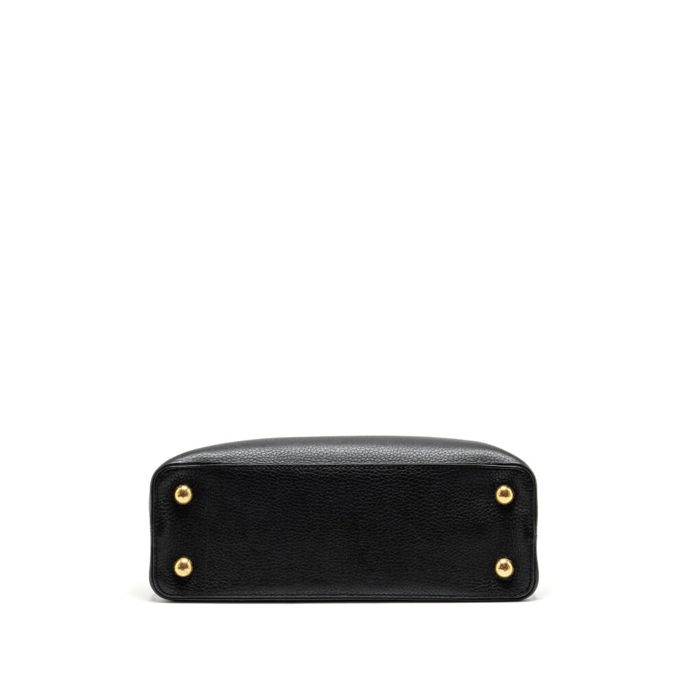 AAA Replica Louis Vuitton LV CAPUCINES MM CALFSKIN BLACK GHW