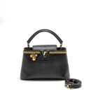 AAA Replica Louis Vuitton LV CAPUCINES MM CALFSKIN BLACK GHW