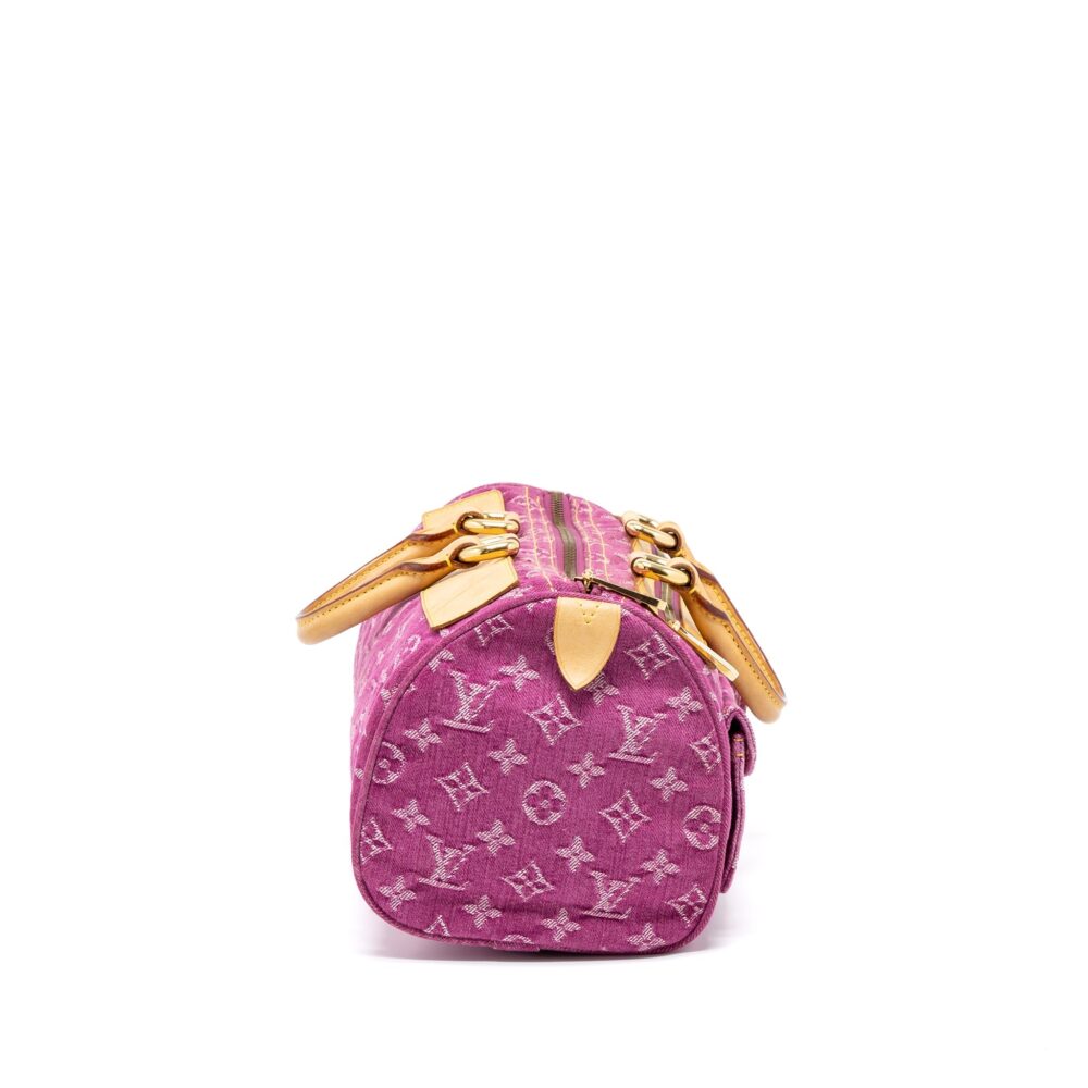 AAA Replica Louis Vuitton LV VINTAGE NEO SPEEDY MONOGRAM DENIM PINK GHW