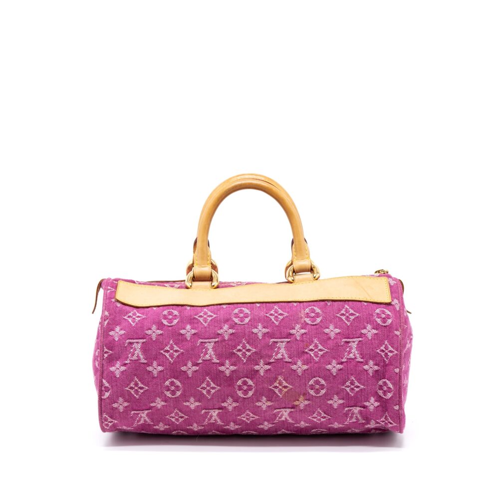 AAA Replica Louis Vuitton LV VINTAGE NEO SPEEDY MONOGRAM DENIM PINK GHW