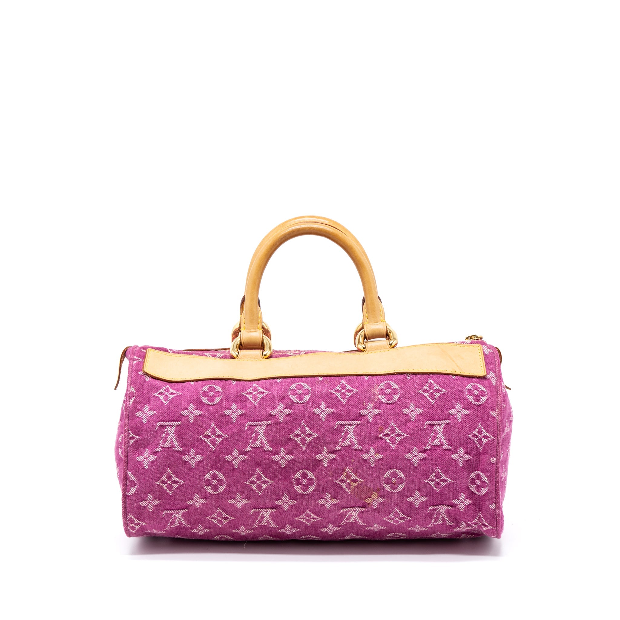 AAA Replica Louis Vuitton LV VINTAGE NEO SPEEDY MONOGRAM DENIM PINK GHW