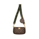AAA Replica Louis Vuitton LV MULTI POCHETTE ACCESSORIES MONOGRAM CANVAS KHAKI STRAP GHW