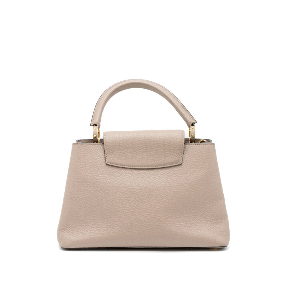 AAA Replica Louis Vuitton LV CAPUCINES MM TAURILLON LIGHT GREY GHW