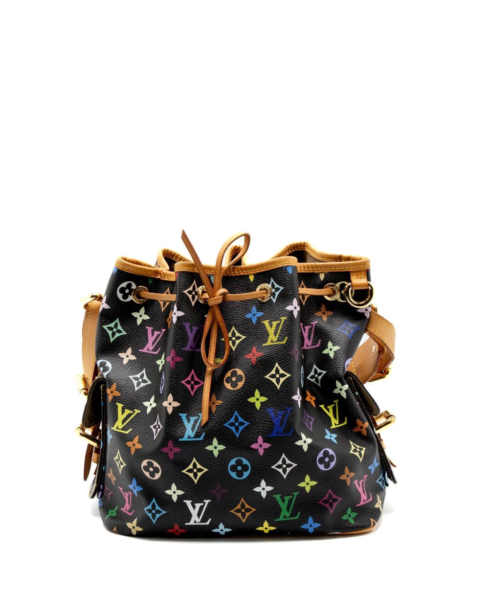 AAA Replica Louis Vuitton LV PETIT NOE MONOGRAM CANVAS BLACK/MULTICOLOUR GHW