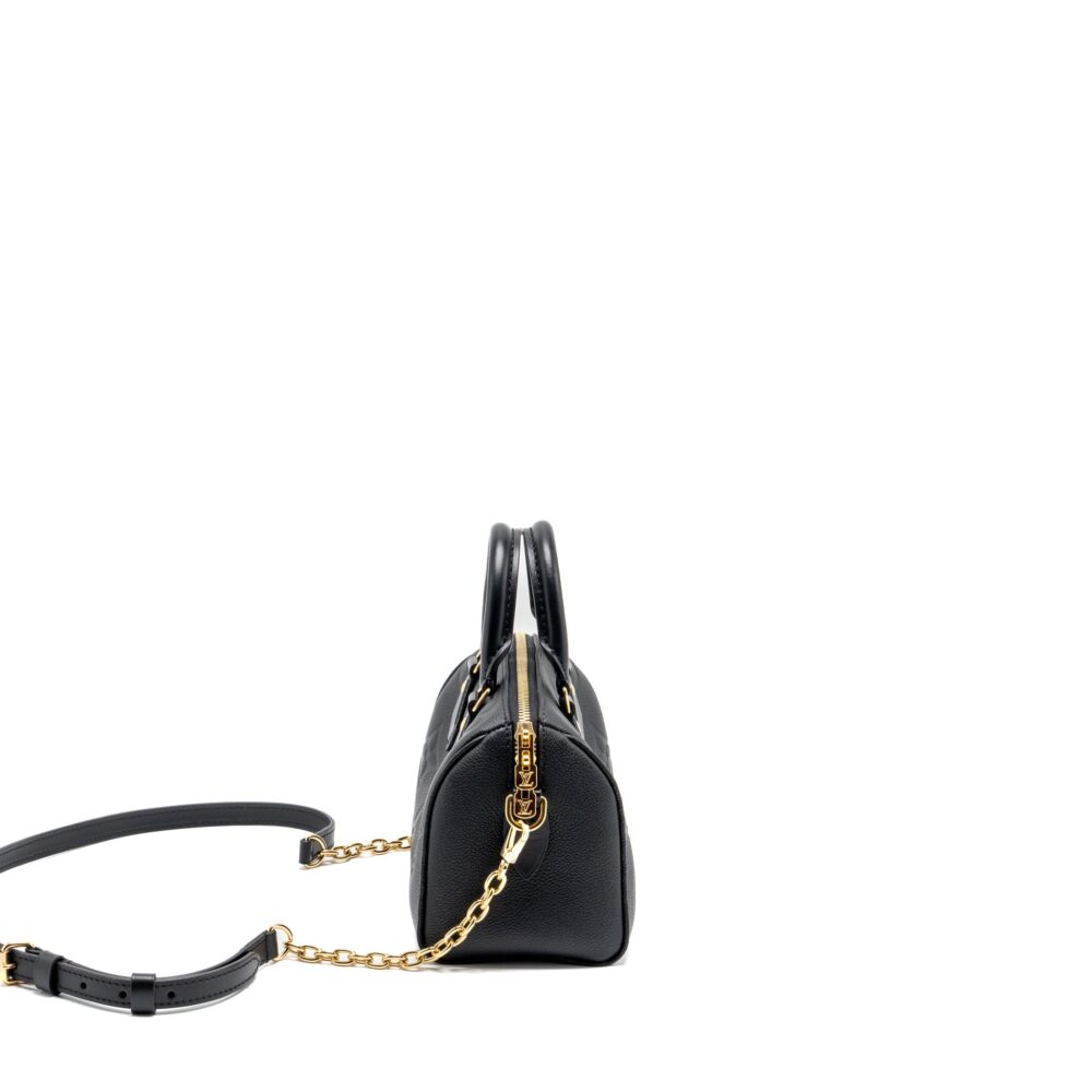 AAA Replica Louis Vuitton LV SPEEDY 20 BANDOULIERE MONOGRAM EMPREINTE BLACK GHW