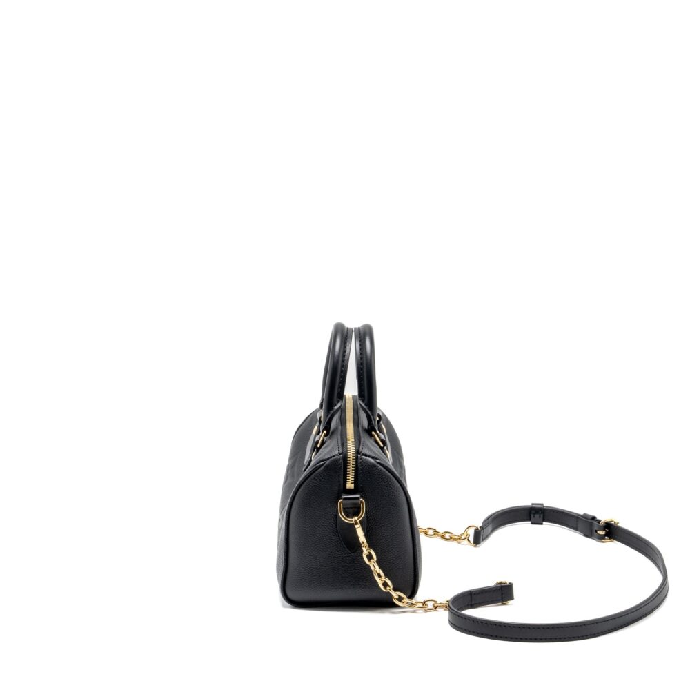 AAA Replica Louis Vuitton LV SPEEDY 20 BANDOULIERE MONOGRAM EMPREINTE BLACK GHW