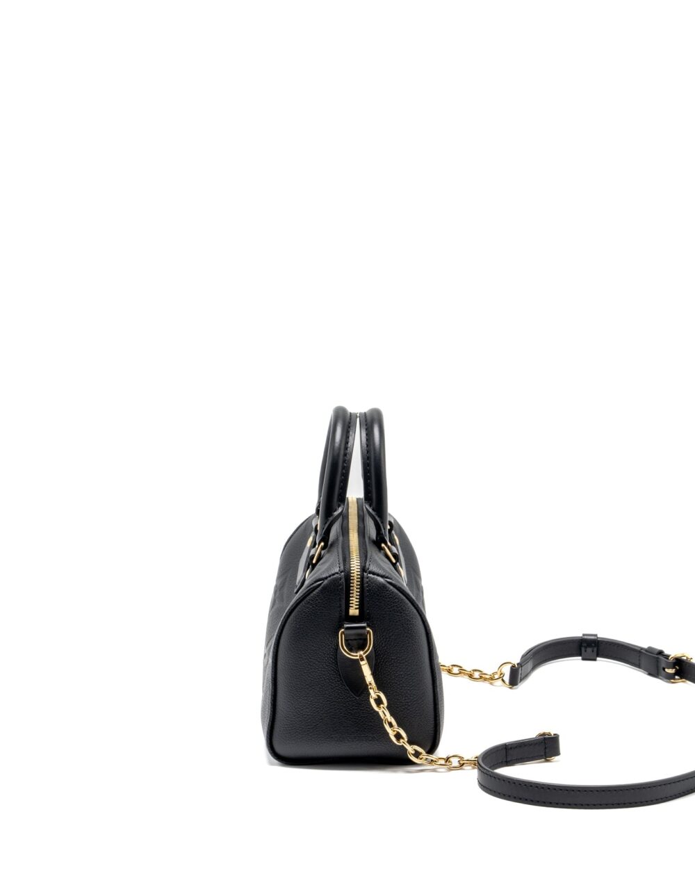 AAA Replica Louis Vuitton LV SPEEDY 20 BANDOULIERE MONOGRAM EMPREINTE BLACK GHW