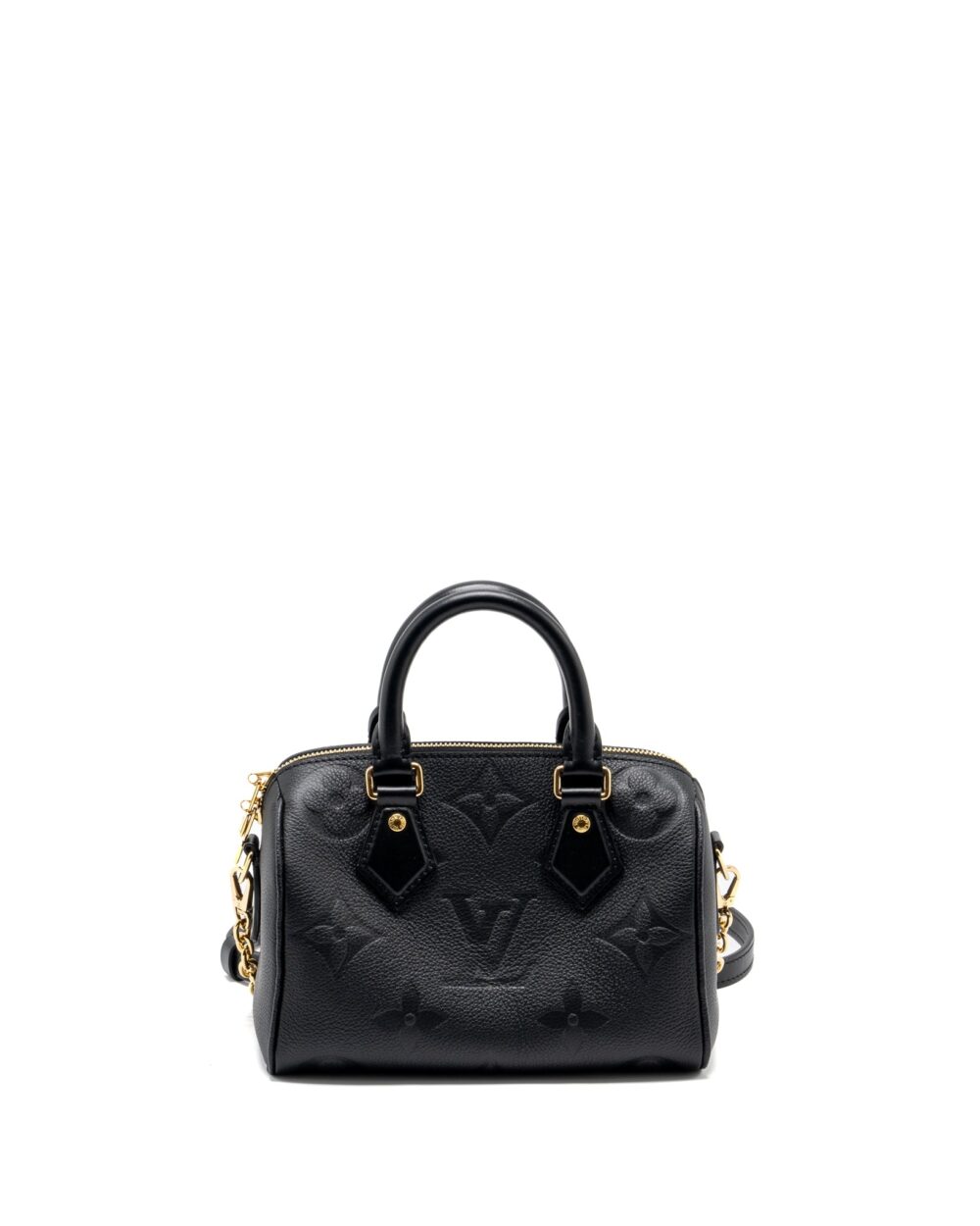 AAA Replica Louis Vuitton LV SPEEDY 20 BANDOULIERE MONOGRAM EMPREINTE BLACK GHW