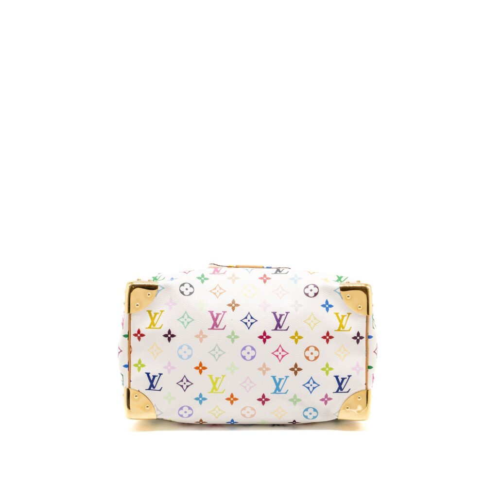 AAA Replica Louis Vuitton LV SPEEDY 30 MONOGRAM CANVAS WHITE MULTICOLOUR GHW