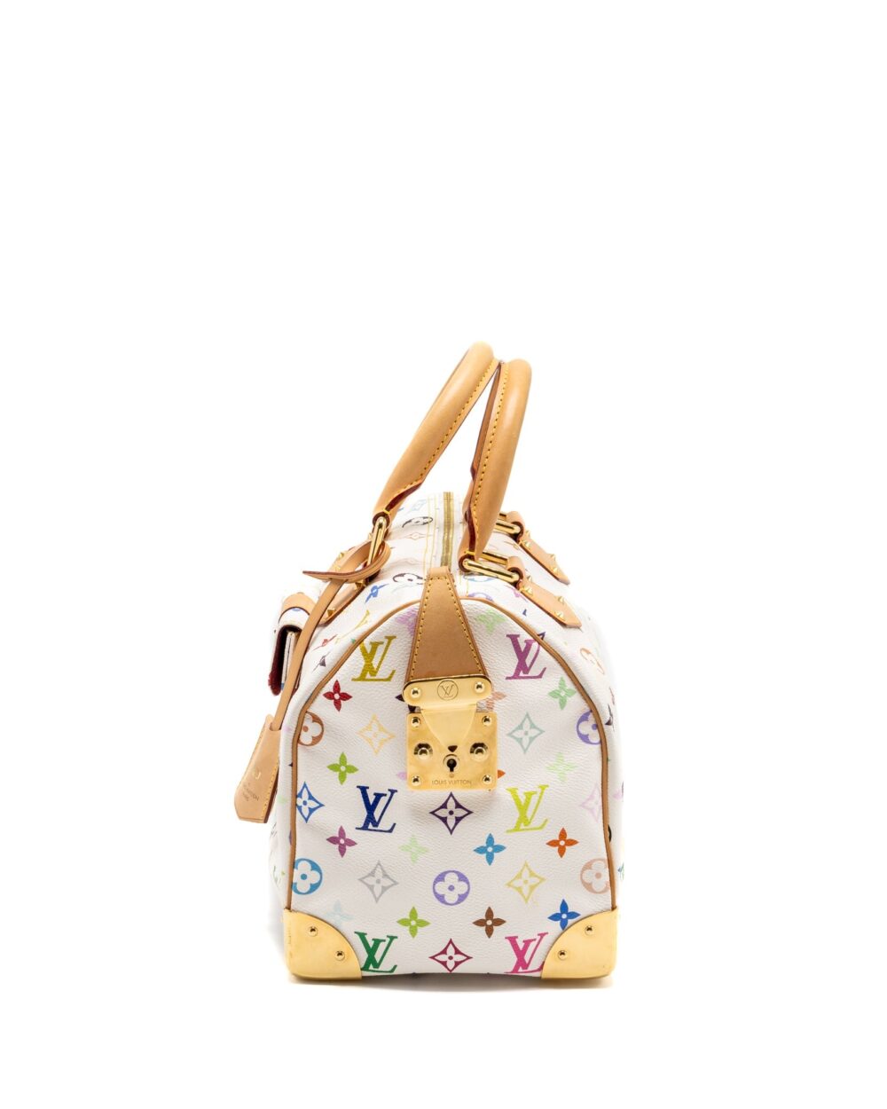 AAA Replica Louis Vuitton LV SPEEDY 30 MONOGRAM CANVAS WHITE MULTICOLOUR GHW