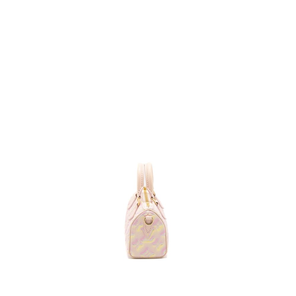 AAA Replica Louis Vuitton LV NANO SPEEDY MONOGRAM EMPREINTE PINK/MULTICOLOUR GHW (NEW VERSION)