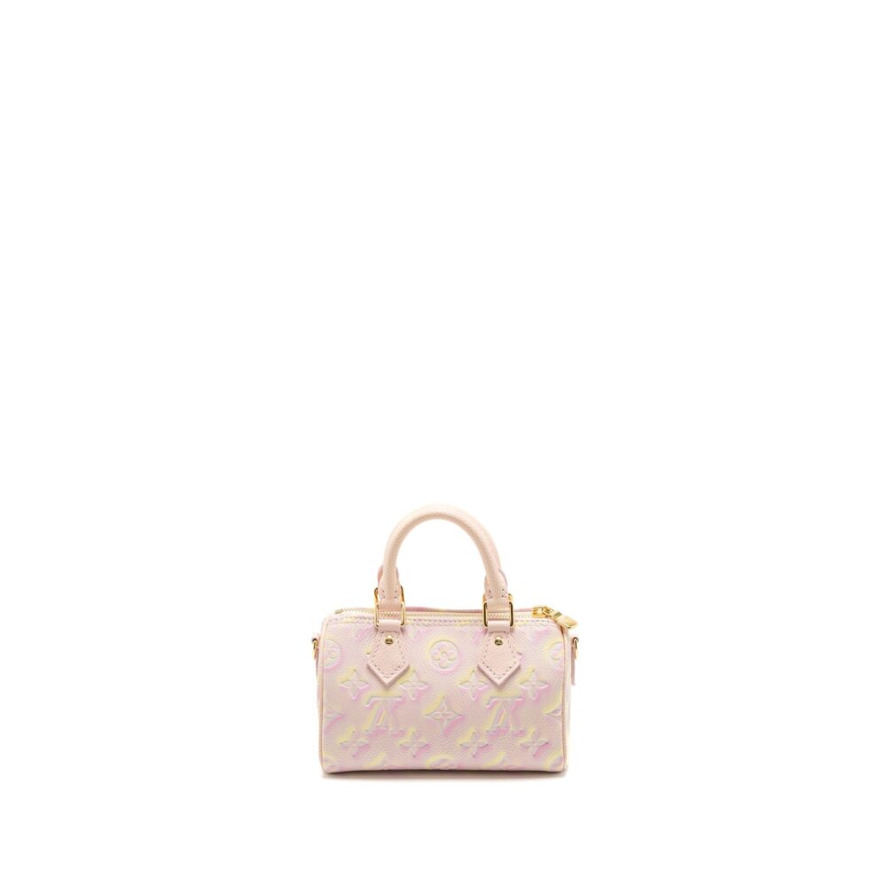 AAA Replica Louis Vuitton LV NANO SPEEDY MONOGRAM EMPREINTE PINK/MULTICOLOUR GHW (NEW VERSION)