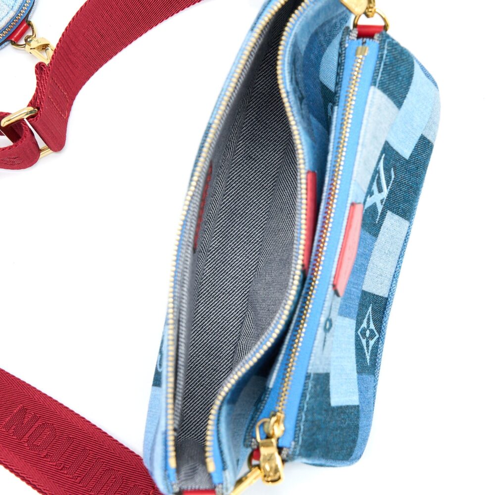 AAA Replica Louis Vuitton LV PATCHWORK MULTI-POCHETTE ACCESSOIRES BAG MONOGRAM DENIM GHW