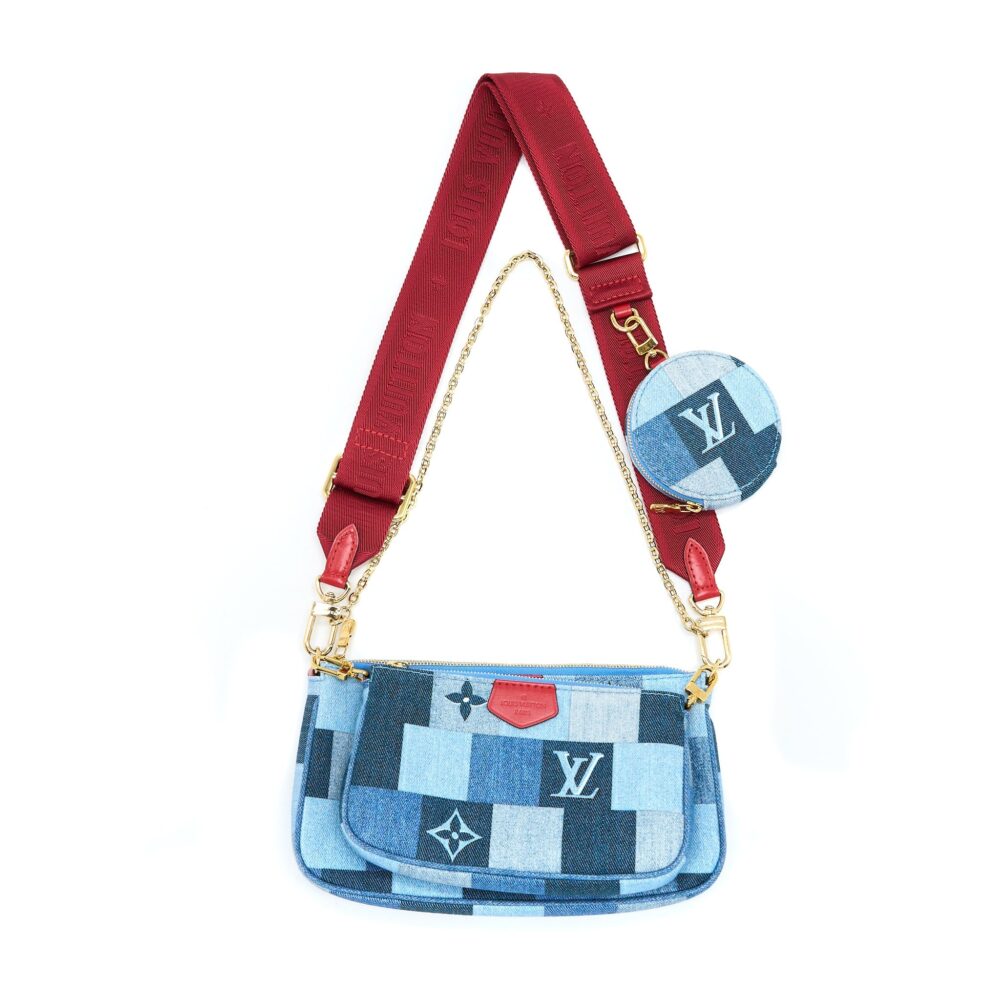 AAA Replica Louis Vuitton LV PATCHWORK MULTI-POCHETTE ACCESSOIRES BAG MONOGRAM DENIM GHW