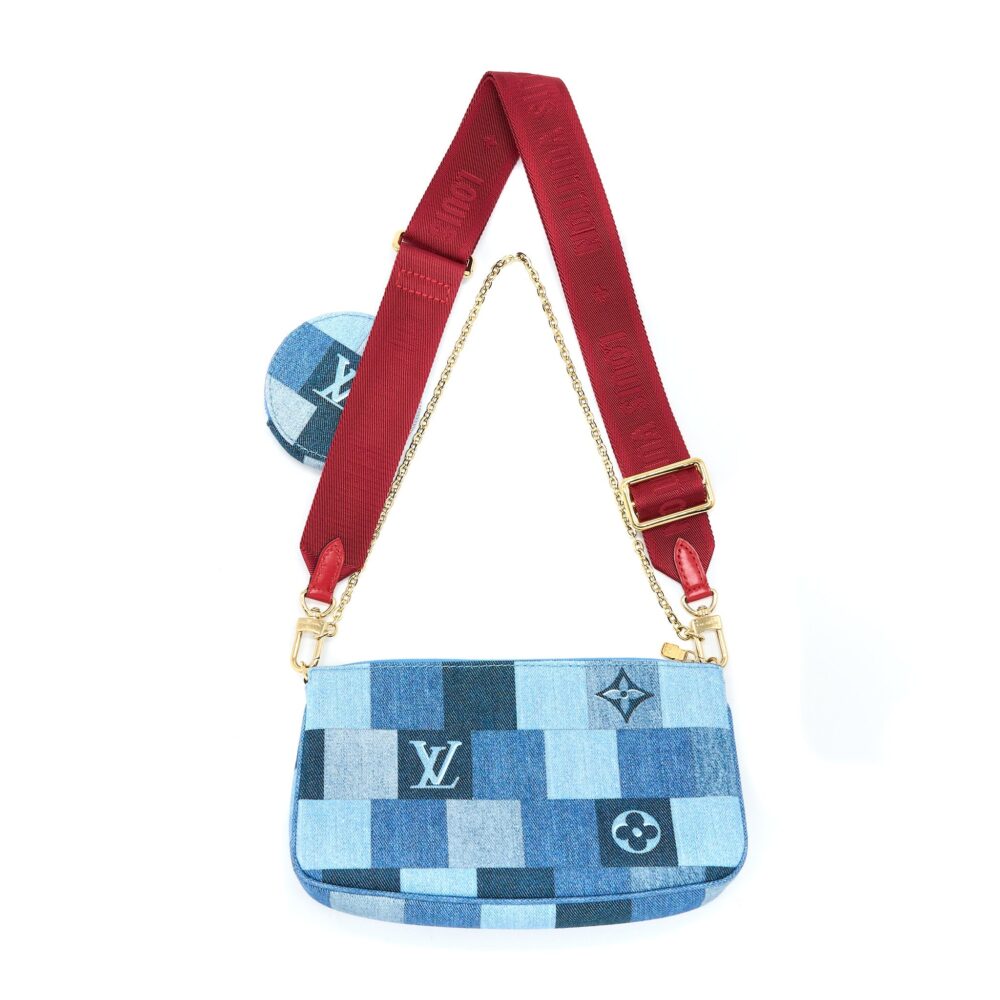 AAA Replica Louis Vuitton LV PATCHWORK MULTI-POCHETTE ACCESSOIRES BAG MONOGRAM DENIM GHW