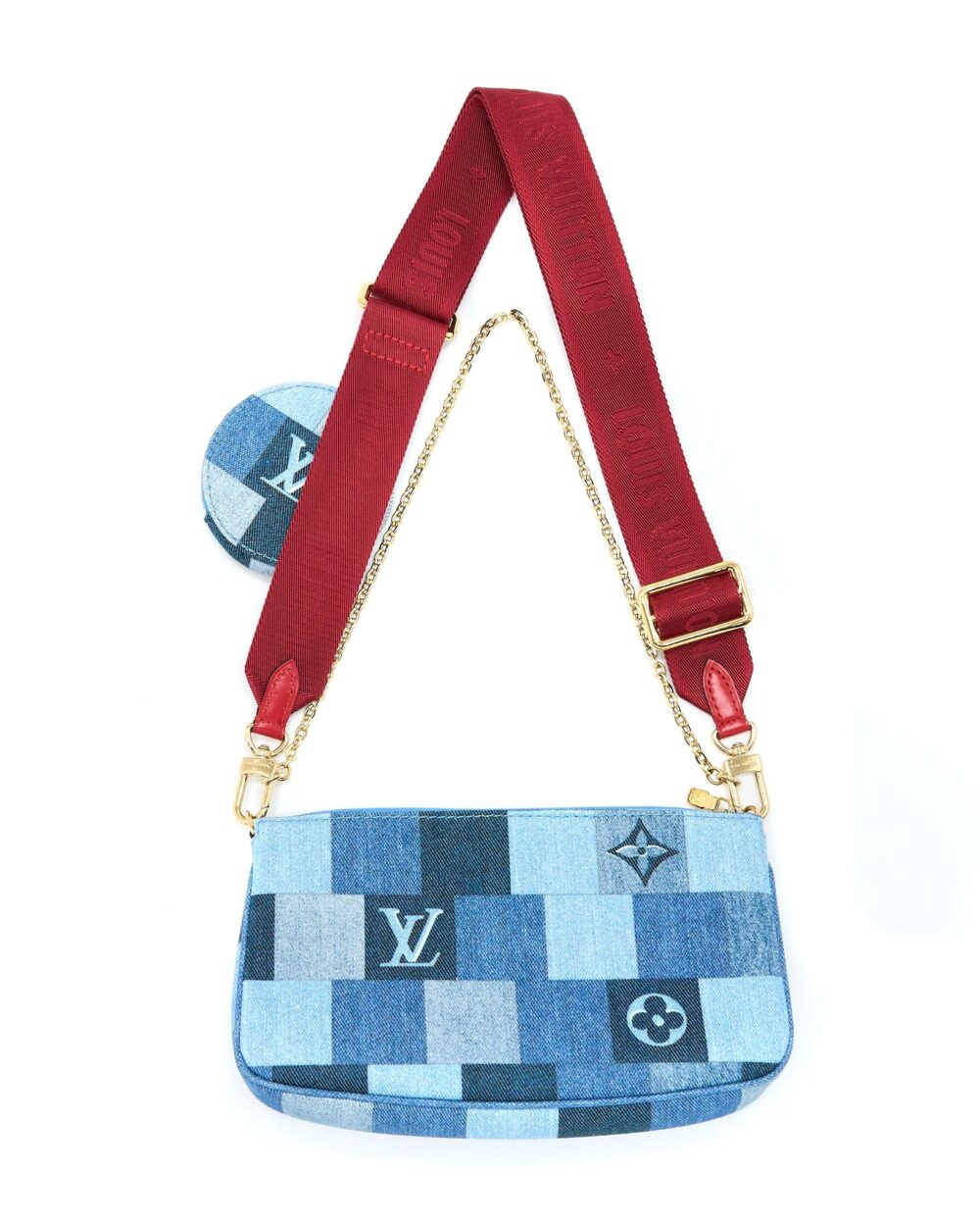 AAA Replica Louis Vuitton LV PATCHWORK MULTI-POCHETTE ACCESSOIRES BAG MONOGRAM DENIM GHW