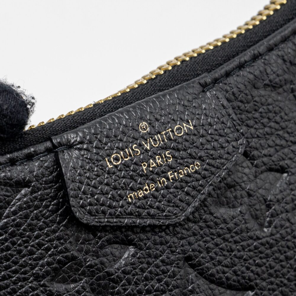AAA Replica Louis Vuitton LV EASY POUCH ON STRAP MONOGRAM EMPREINTE BLACK GHW (NEW VERSION)
