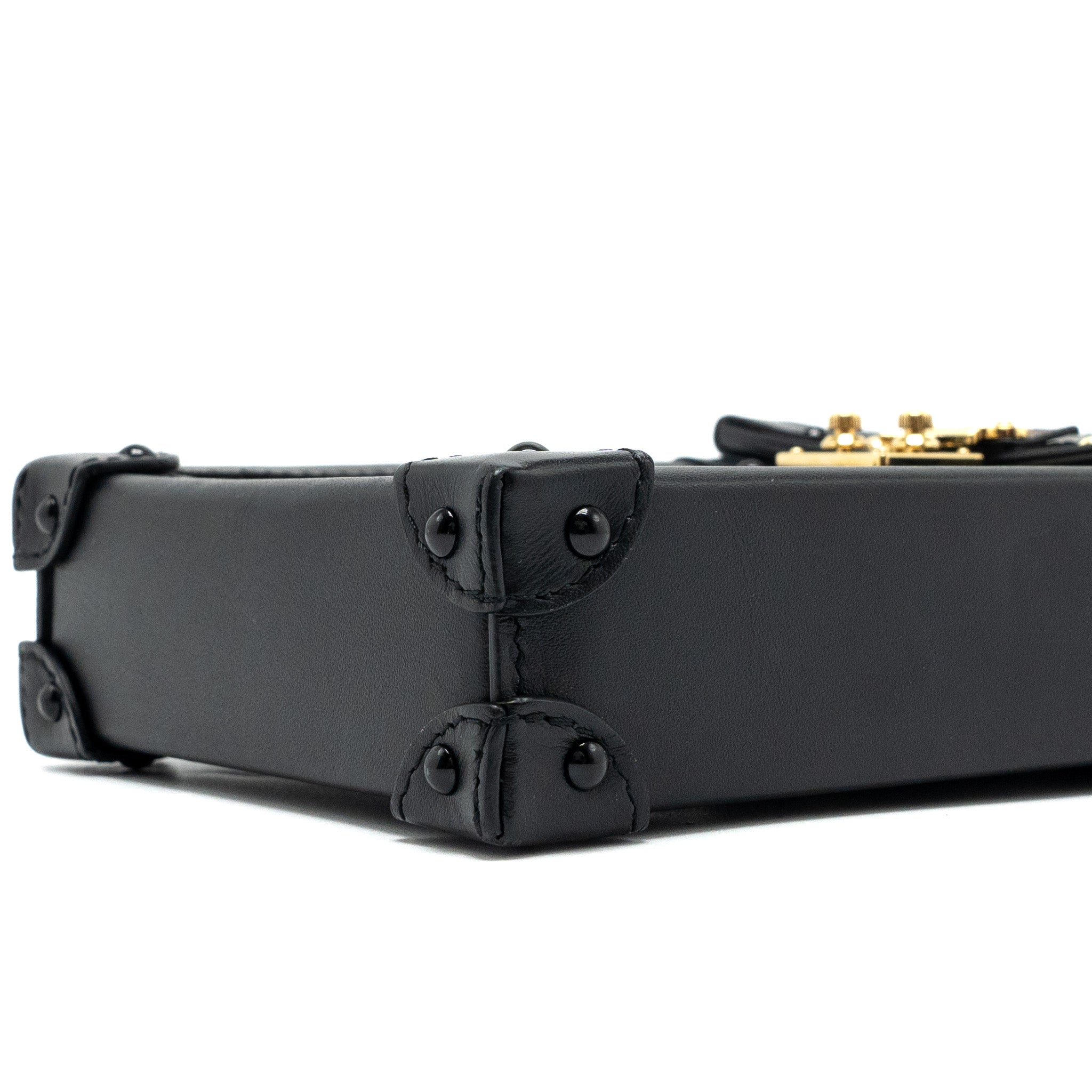 AAA Replica Louis Vuitton LV VERTICAL TRUNK POCHETTE MONOGRAM CANVAS GHW