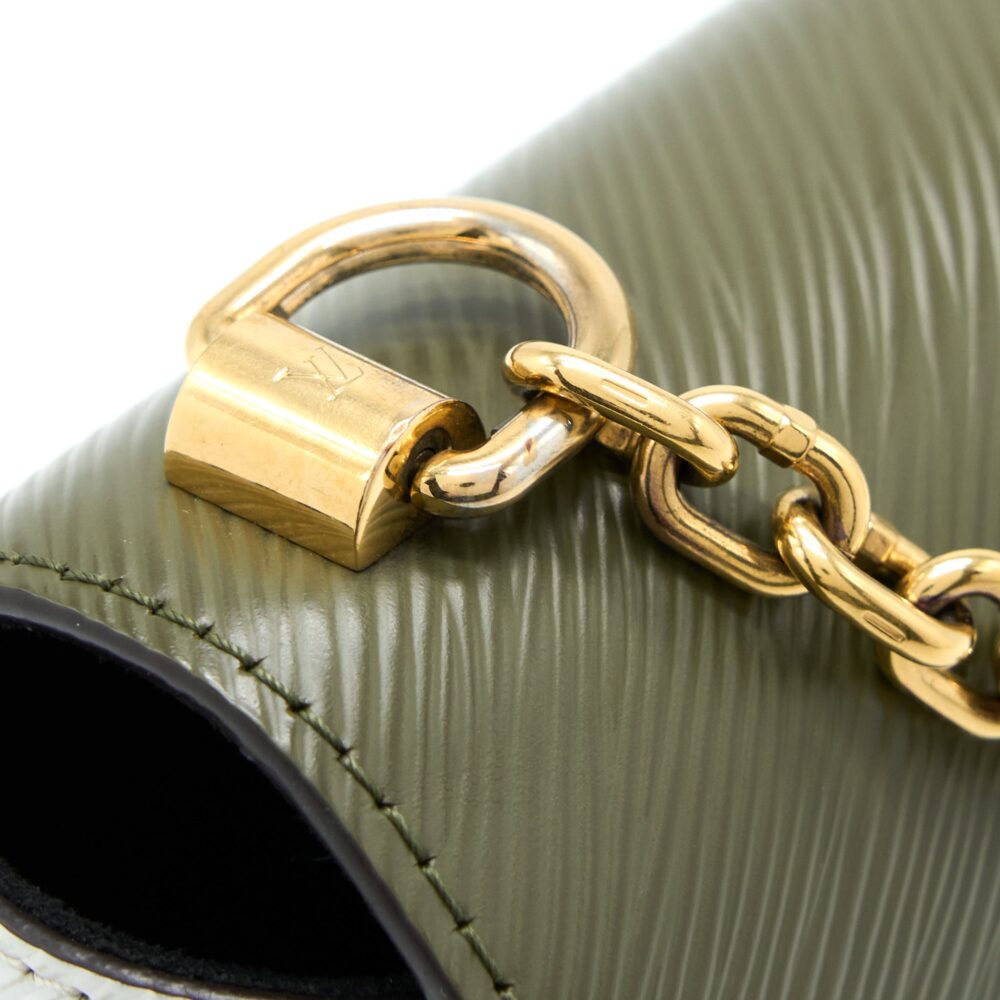 AAA Replica Louis Vuitton LV TWIST BAG MM EPI GREEN/WHITE GHW