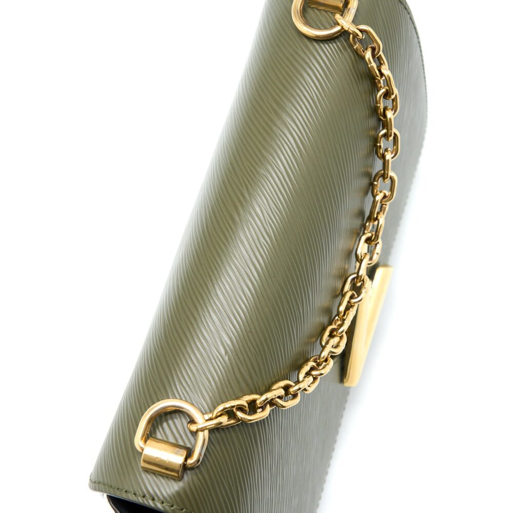 AAA Replica Louis Vuitton LV TWIST BAG MM EPI GREEN/WHITE GHW