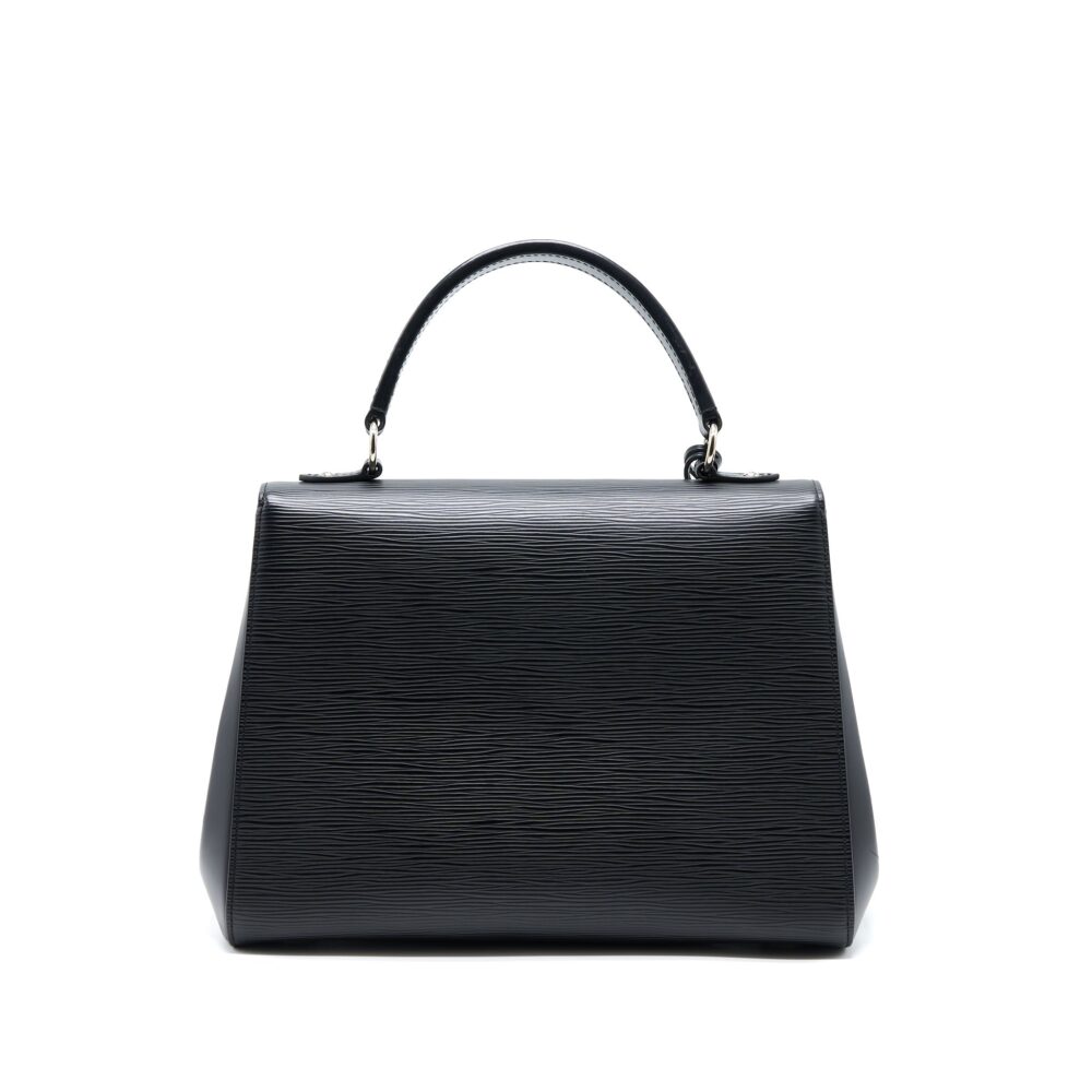 AAA Replica Louis Vuitton LV CLUNY MM EPI BLACK SHW WITH INITIAL S.S
