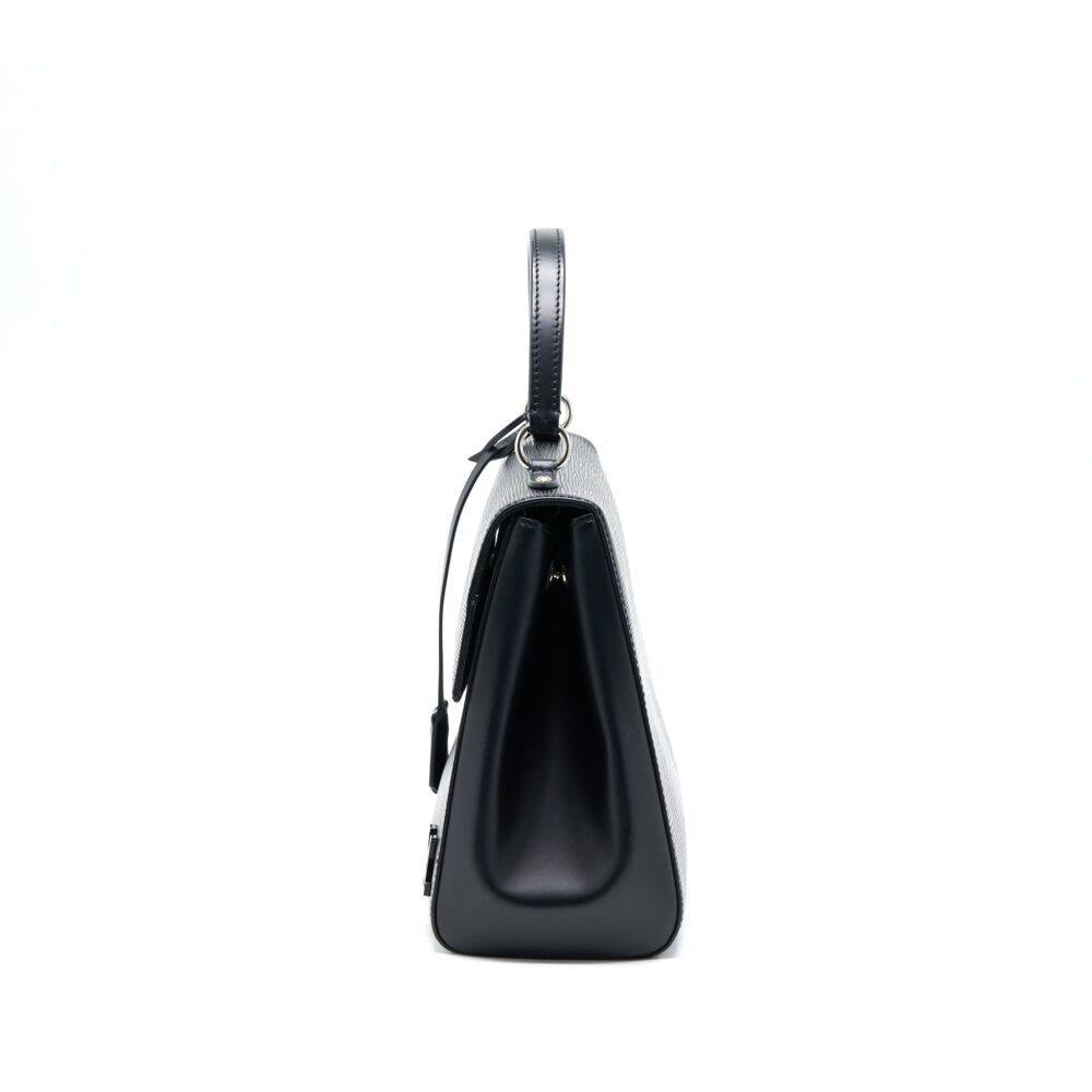 AAA Replica Louis Vuitton LV CLUNY MM EPI BLACK SHW WITH INITIAL S.S
