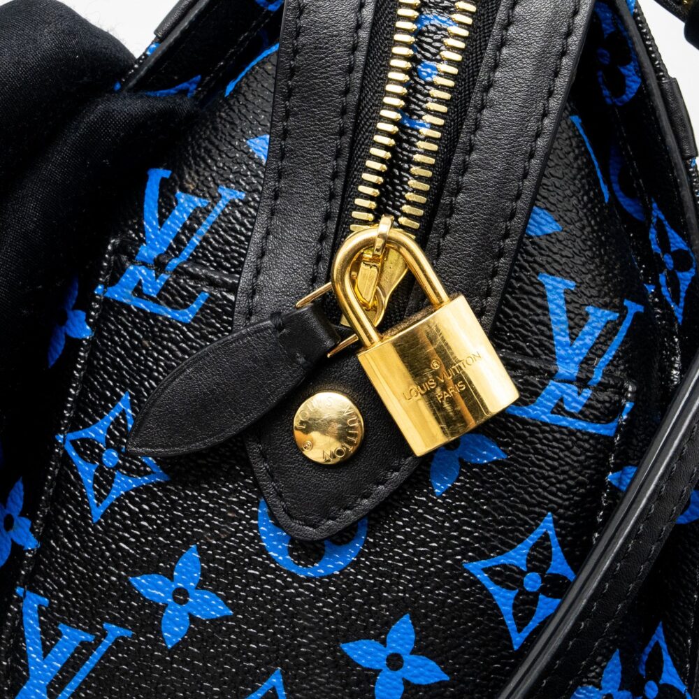 AAA Replica Louis Vuitton LV SPEEDY AMAZON COLOURED MONOGRAM CANVAS BLUE/BLACK GHW