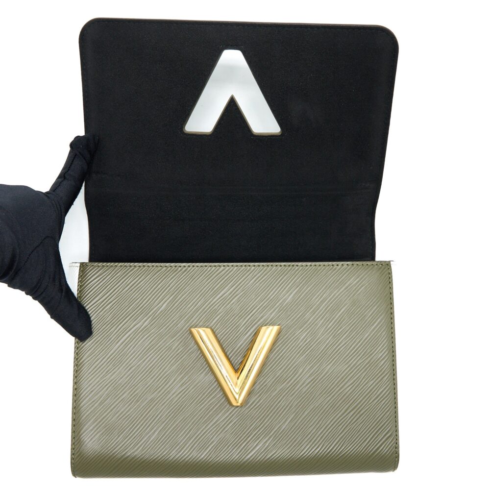 AAA Replica Louis Vuitton LV TWIST BAG MM EPI GREEN/WHITE GHW