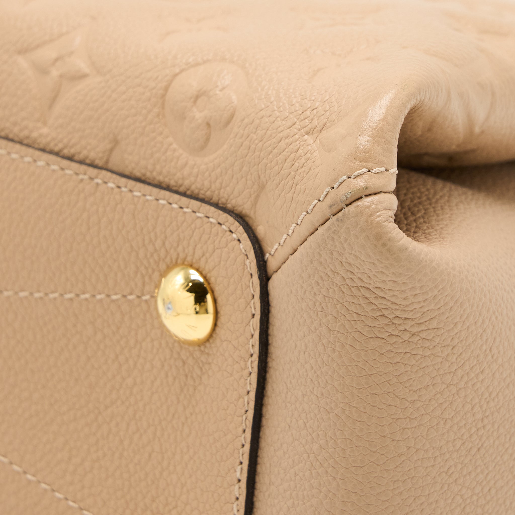 AAA Replica Louis Vuitton LV VOSGES MM MONOGRAM EMPREINTE DARK BEIGE GHW